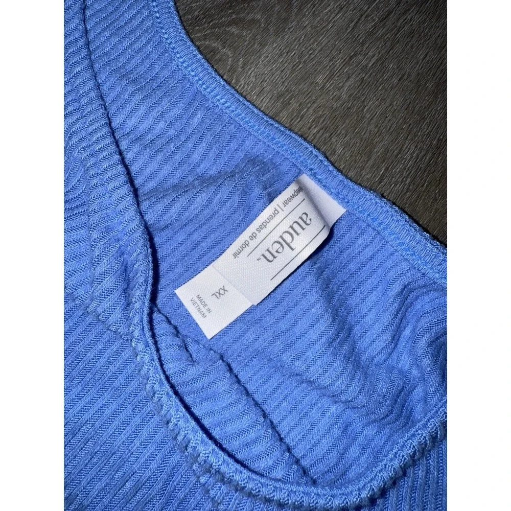 auden cozy ribbed blue pajama set tank & drawstring wide leg pants Sz Xxl
